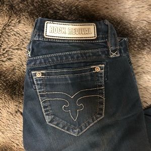 Distressed Rock Revival Straight Leg Jeans